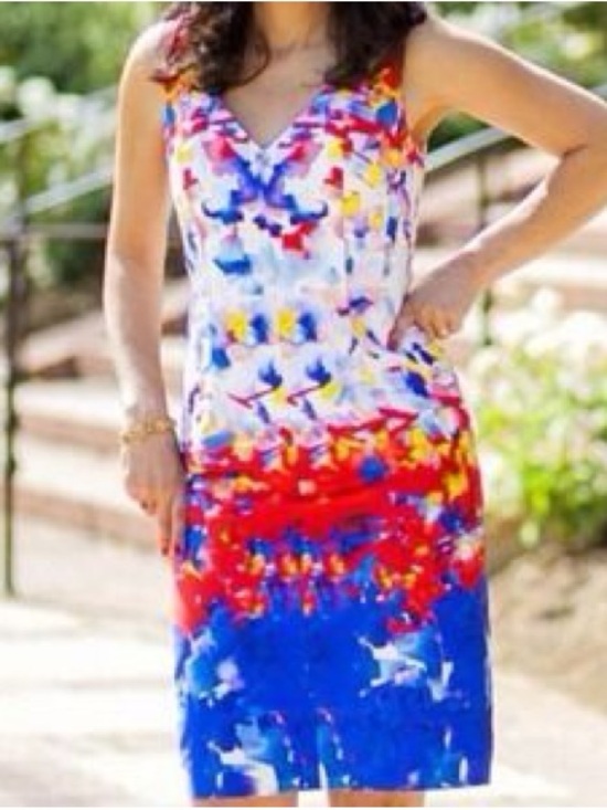 Milly Dresses & Skirts - Floral Print Sheath Milly multicolor sleeveless V-neck sheath dress watercolor